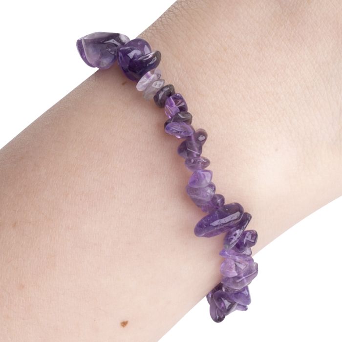 Amethyst chip bracelet